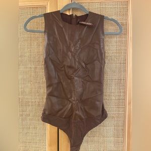 SKIMS faux leather body suit
